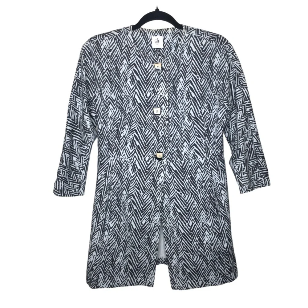 CAbi Zig Zag Chevron Zebra Ponte‎ Knit Jacket Coat
